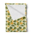 thumbnail image 2 of Leaves Soft Flannel Fleece Throw Blanket, Monstera Plants and Blossoming Flowers from Hawaii Tropical, Cozy Plush for Indoor and Outdoor Use, 50" x 70", Olive Green Pale Yellow, by Ambesonne, 2 of 5