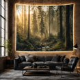 thumbnail image 6 of Atmospheric Forest Tall with Straight Evergreen Trees Trunks, Mystical Fantasy for Space Lovers, Galaxy Room Decor, Housewarming Gift, Tapestry Wall Hanging for Bedroom and Dorm, 6 of 7