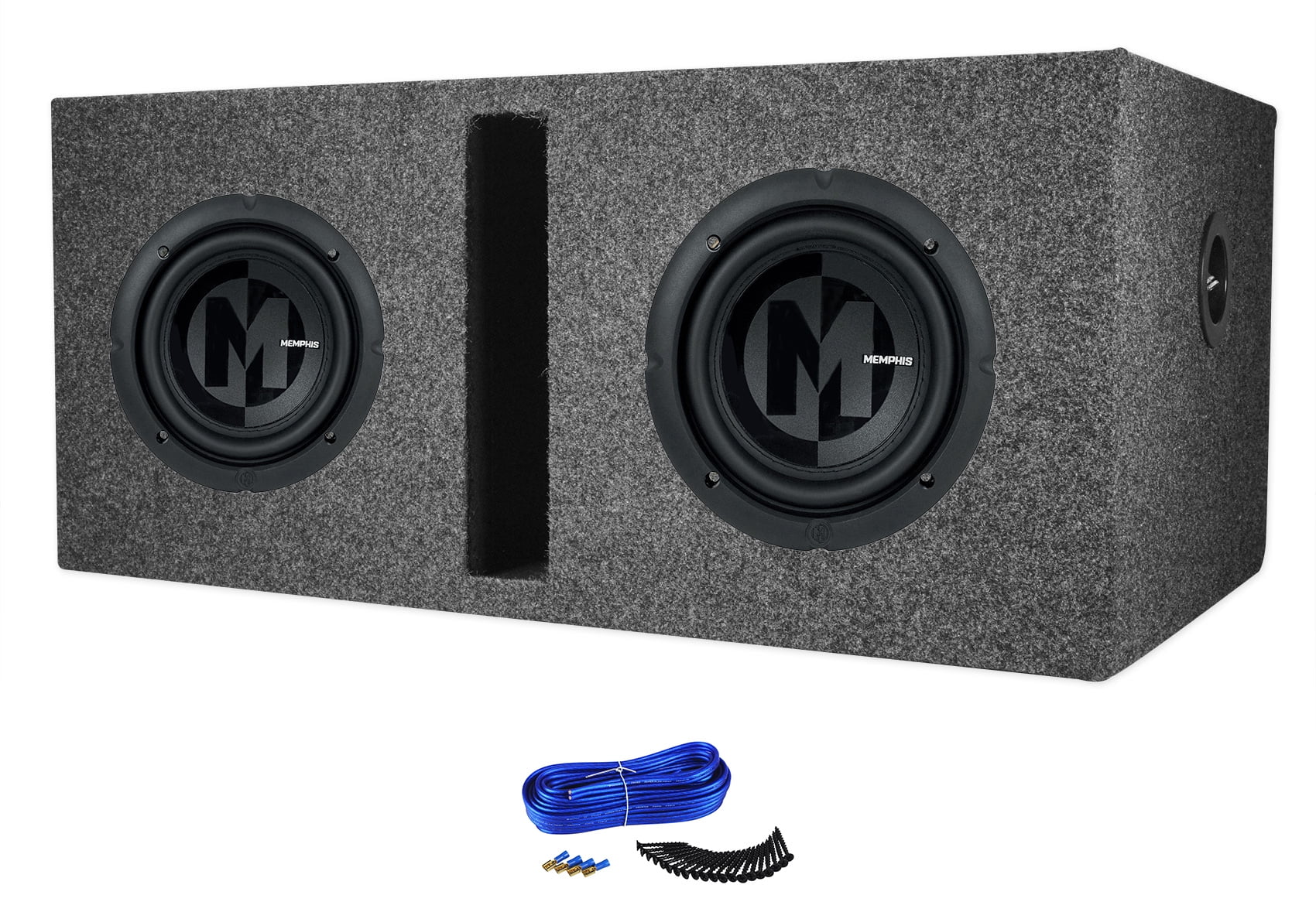 (2) Memphis Audio PRX624 6.5" 300w Car Audio Subwoofers+Vented Sub Box
