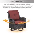 thumbnail image 4 of Jentlehouse Patio Furniture Set,6-Piece Outdoor Wicker Sectional Set with Swivel Rocking Chair,3-Seat Sofa and Ottoman,Patio Conversation for Poolside Porch Yard, 4 of 11
