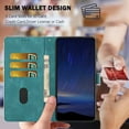 thumbnail image 7 of for iPhone 14 Plus Case, Wallet Case Flower Embossed Premium PU Leather Flip Protective Case Credit Card Holder Kickstand Magnetic Clasp Phone Cover Wrist Strap for iPhone 14 Plus, Green, 7 of 7
