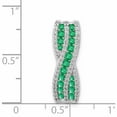 thumbnail image 4 of 14K White Gold Twist Diamond And Emerald Fancy Chain Slide (21.5 X 7.5) Made In India -Jewelry By Sweet Pea, 4 of 8