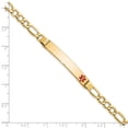 thumbnail image 5 of Auriga Fine Jewelry 14K Yellow Gold Semi-Solid Figaro Id Bracelet 7 inch for Women(L- 7inch, W- 6.5mm), 5 of 6
