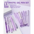 thumbnail image 5 of Nicpro 13Pcs Pastel Gel Ink Pen Set with Case, Cute Retractable 0.5mm Fine Point 12Pcs Black Ink Pens with 1 Highlighter, Aesthetic Pens, Office Supplies(Purple), 5 of 6