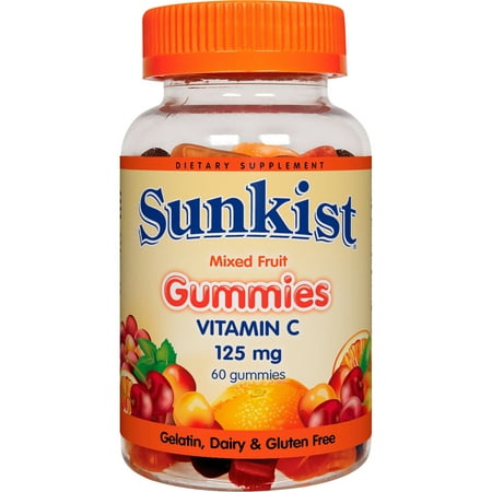 UPC 625273095685 product image for Sunkist Vitamin C 125 mg, Mixed Fruit Gummies, 60 Ct | upcitemdb.com