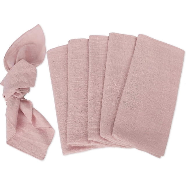 Cloth Napkins 42 x 42 CM, , Cotton Cloth Napkins, 6 pack Reusable Napkins for Christmas/Dinners/Weddings/Bar/Cocktail (Pink)