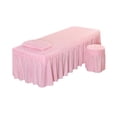 thumbnail image 1 of Sábana de masaje Cateissary con funda de almohada y funda de taburete blanca Juegos de cama Rosa, 1 of 1