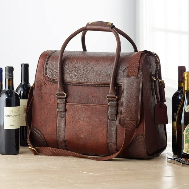 Leather BYO 6Bottle Leather BYO Weekender Wine Bag