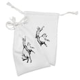thumbnail image 2 of Rodeo Fabric Pouch Set of 2, Cowboy Riding a Wild Bull Minimalist Folklore Old West Extreme Sports, Drawstring Bag for Toiletries Masks and Favors, 9" x 6", Charcoal Grey and White, by Ambesonne, 2 of 2