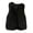 Black, variant on Joernso Women Winter Faux Fur Vest Cozy Fluffy Soft Thick Solid Color Sleeveless Open Stitch Front Cardigan Slim Fit Cold Resistant Plus Size Lady Waistcoat