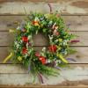 Txlpkdyx 24-Inch Artificial Wreath for Front Door,Lifelike Spring & Summer Floral Wreath with Daisies,UV Resistant & Weatherproof Decor for Porch,Farmhouse & Home Entryway