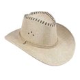 thumbnail image 2 of Joernso Western Cowboy Hat with Windbreak Rope for Men, Wide Brim Linen Sun Hat for Outdoor Travel, Halloween Cosplay Costume, Breathable Fedora Hats for Party, 2 of 8