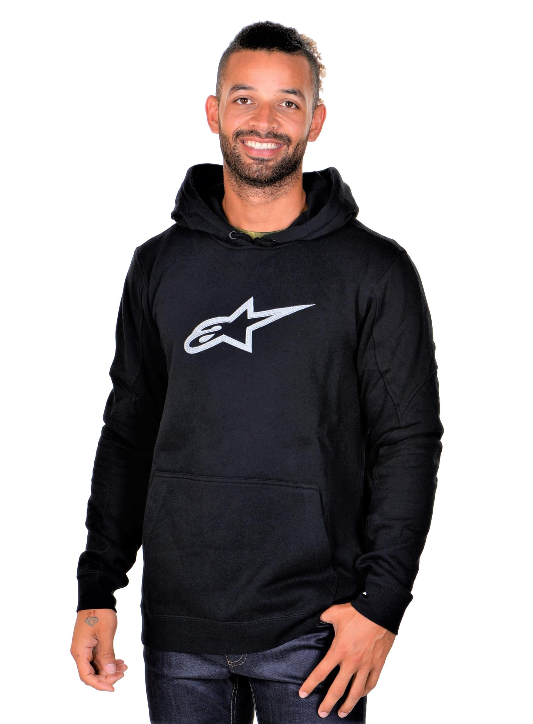 Alpinestars Mens Long Run Long Sleeve Fleece Pullover Hoodie Black ...