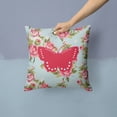 thumbnail image 2 of Butterfly Shabby Chic Blue Roses BB1033 Fabric Decorative Pillow, 2 of 4
