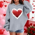 thumbnail image 5 of Girls Oversized Hoodie Gray, Watercolor Heart Print Kids Pullover, Cute Casual Sweatshirt for Girls, Soft Valentine Gift,Size 9 T, 5 of 8