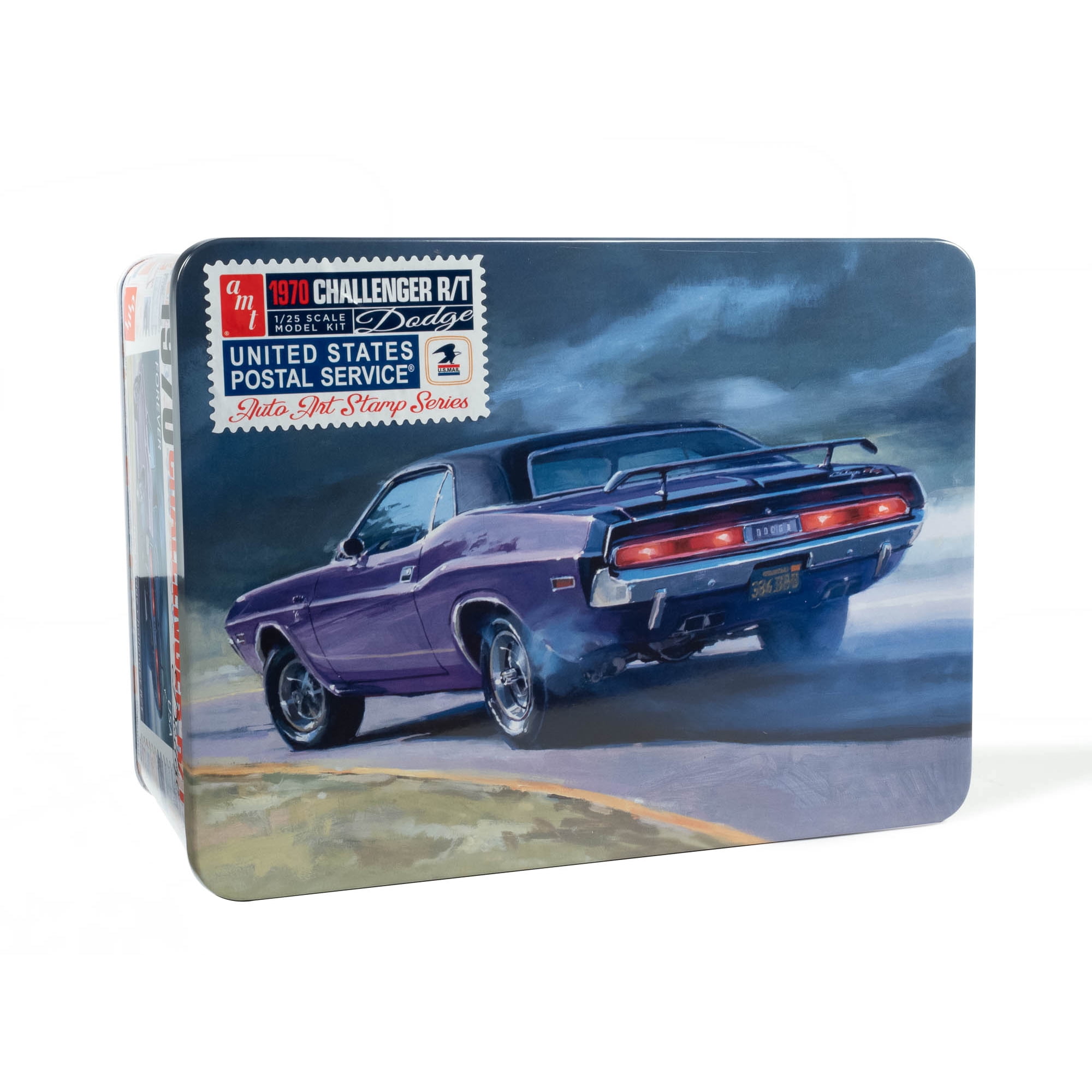 Skill 2 Model Kit 1970 Dodge Challenger R/T USPS (United States Postal Service) "Auto Art Stamp Series" 1/25 Scale Model by AMT