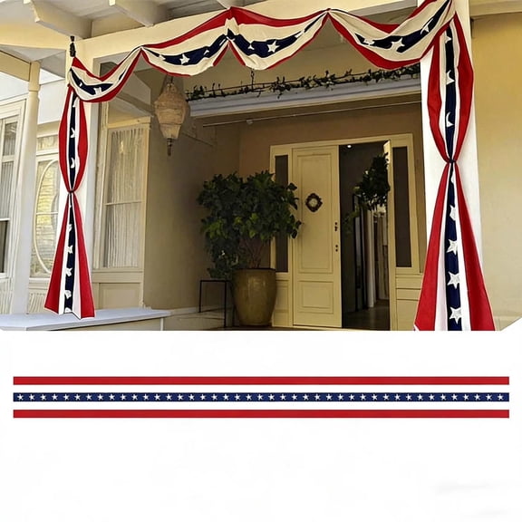 Red White and Blue Banner Decorations, 4th of July Banners for Outside, Bunting Flags for Independence Day, Labor Day, Veterans Day, Memorial Days, 600*50cm