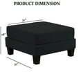 thumbnail image 5 of Dtwnek Square Upholstered Corduroy Storage Ottoman with Wooden Legs, Black, 5 of 6