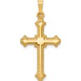thumbnail image 1 of 14K Yellow Gold Polished Fleur De Lis Cross Pendant (32.67 X 16.5) Made In United States xr1596, 1 of 6
