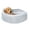 Mist Gray, variant on FurHaven Plush & Performance Linen Hooded Donut Pet Bed for Dogs & Cats - Mist Gray, Extra Small - 20"