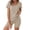 Khaki, variant on Ekouaer Biker Short Sets Women 2 Piece Outfits Ribbed Pajama Short Sleeve Workout Set