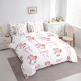 thumbnail image 3 of Homewish Merry Christmas Kid Bedding Comforter Set 7pcs, Pink Watercolor Bowknot King Bedding Sets, Kawaii Cartoon Snowman Reversible Bed Sheets, Lightweight Room Decor, 3 of 7