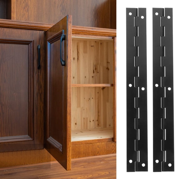 GOOHOCHY 4 Pcs Hinges Piano Wooden Box Hinge 20.00X2.60X1.00CM Black