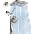 thumbnail image 2 of Dual Handheld Shower  Combo, 2-in-1 Rain Shower Heads System Wide Rainfall Shower  and 10 Modes High  Hand Held Showerhead with Built-in Power Wash - Brushed Nickel, 2 of 7