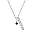 thumbnail image 1 of Delight Jewelry Black Crystal Bicone Silvertone Fearless Bar Charm Necklace, 23", 1 of 4