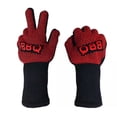 thumbnail image 4 of Toma BBQ Glove Heat Resistant Barbecue Grill Glove Oven Silicone Insulated Baking Cooking Grilling Oven Glove BBQ Accessory, 4 of 10