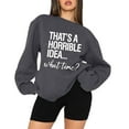 thumbnail image 2 of Vedolay Oversized Sweatshirt for Women Women's Oversized Sweatshirts Crew Neck Long Sleeve Pullovers Sweatshirt Casual Fall Clothes,Dark Gray M, 2 of 4