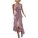 thumbnail image 3 of TaTaai Women's Chiffon V-Neck Spaghetti Strap Midi Dress Ruffle Pleated Design Flowy Long Dress Slim Fit Casual Dress for Daily Vacation Gift, 3 of 7