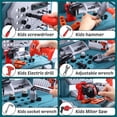 thumbnail image 2 of JoyStone 2 in 1 Kids Tool Bench Set,79 PCS Pretend Play Tool Bench for Kids with Tools, Electric Drill, Clothes and Transformable Tool Set, Learning Gift for Boys & Girls Age 3-5,Green, 2 of 9