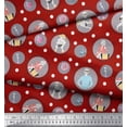thumbnail image 1 of Soimoi Red Cotton Voile Fabric Dot,Women & Accessories Fashion Printed Fabric 1 Yard 42 Inch Wide, 1 of 1