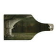 thumbnail image 2 of Gothic Cutting Board, Old Retro Arch in the Garden Renaissance Meadow Forest Dark Scary Design Image, Decorative Tempered Glass Cutting and Serving Board, Wine Bottle Shape, Green Beige, by Ambesonne, 2 of 5