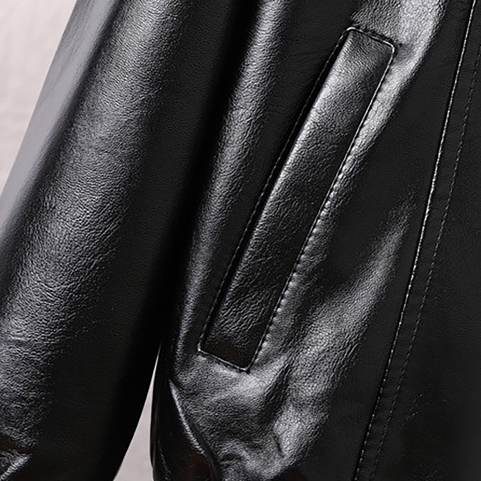 Jjayotai Mens Casual Slim Fit Faux Leather Jacket, Fall