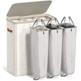 thumbnail image 5 of Sorbus Collapsible Fabric Laundry Hamper with Removable Bag, 3-Compartment, Beige, 5 of 6