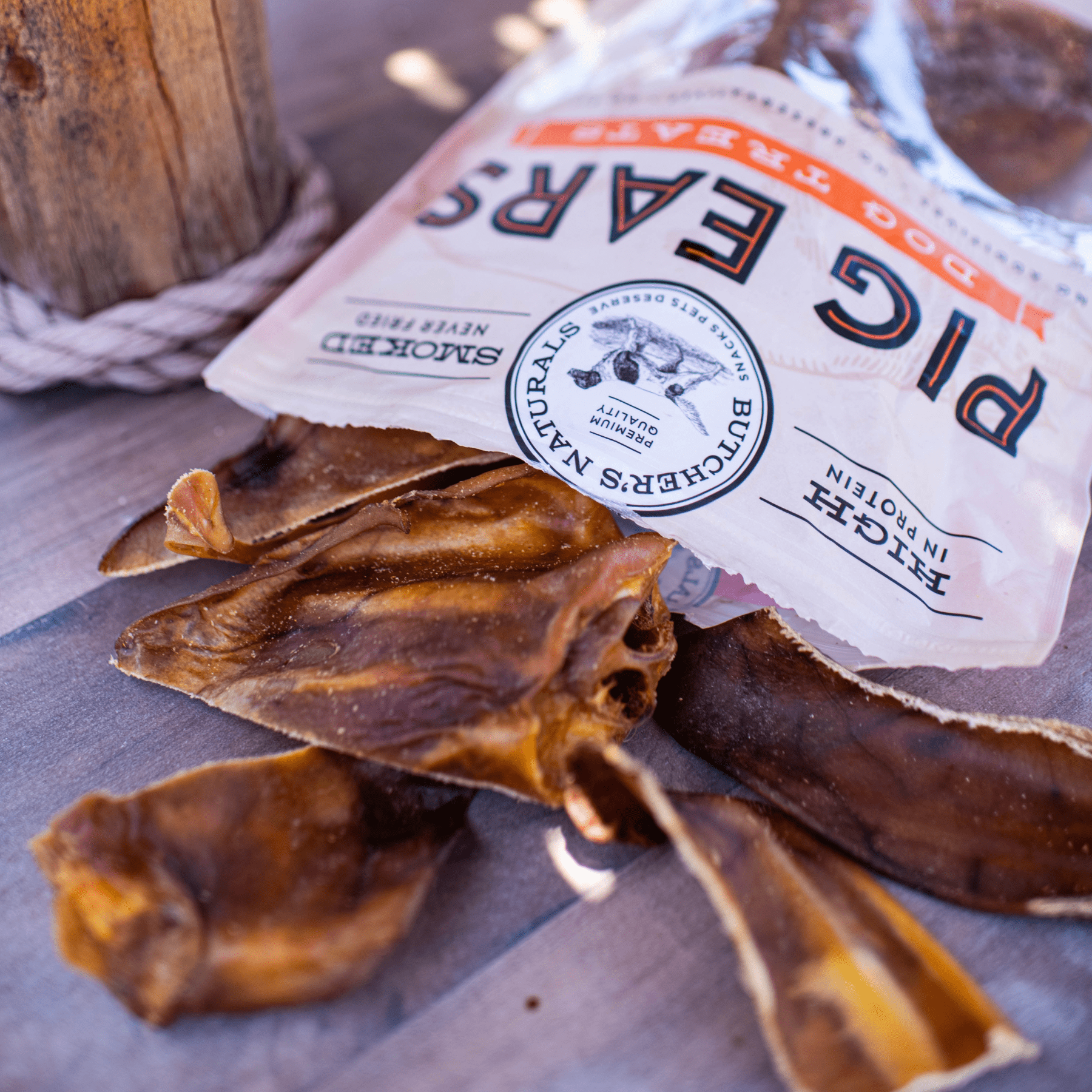 Butcher's Naturals Pork Flavored Pig Ears Dog Treats, 10 Pieces