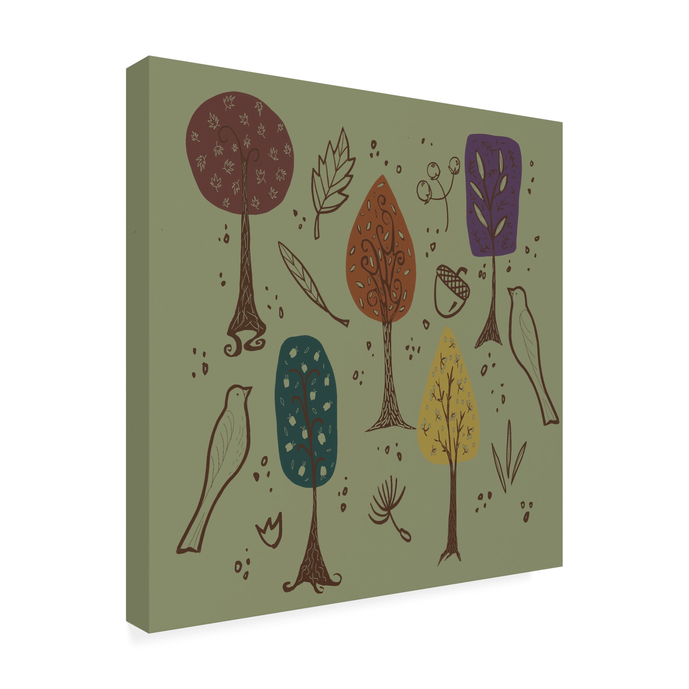 Canvas Wall Art - Christine Rotolo 'Autumn Green' Wall Art for Living Room, Bedroom, or Office Décor by Trademark Fine Art - 18 x 18 Inches