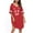Red, variant on Langwyqu Women V Neck Loose Nightgowns Cute Printed Sleepwear