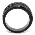 thumbnail image 3 of IP Black(Ion Plating) Stainless Steel Ring with No Stone for Women No Stone Stone Color Style TK3060 Size 6, 3 of 4
