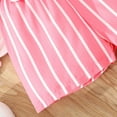 thumbnail image 6 of PatPat Girls Clothing Sets Little Girls Outfits 2pcs Animal Print Short Sleeve Top and Stripe Belted Shorts Set, Pink, 11-12 Years, 6 of 8