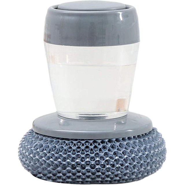 Presione el cepillo del pote cepillo de limpieza cepillo del lavavajillas de la cocina con el depósito de líquido