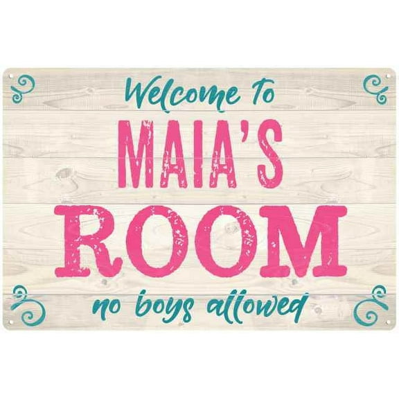 MAIA'S Room Kids Bedroom Sign 8x12 Metal Sign 208120089487