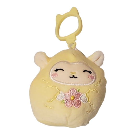 Squishmallows Official Kellytoy 3.5 inch Mary Jo the Lamb Easter Squad Plush Clip-On, Cute Small Stuffed Animal Keychain Accessory