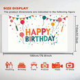 thumbnail image 4 of LUUFILx Happy Birthday Banner Backdrop Party Supplies Colorful Decorations Event Balloon Props Background Celebration Photography Decor Accents, 4 of 8