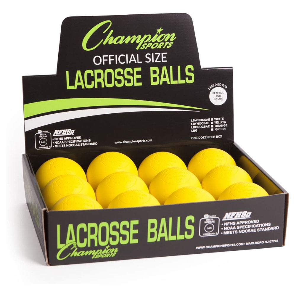 Champion Sports Official Size Rubber Lacrosse Ball Yellow Single 