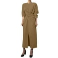 thumbnail image 1 of Gspmoly Robe d'Été, Mode Féminine Col Rond Manches Longues Ample Mi-Mollet Robe Longue Robes de Vacances pour Femmes Offres Prime, 1 of 5
