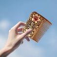 thumbnail image 2 of Hand Carved Day Comb Exquisite Meaningful Wooden Hair Brush for Smoothing Styling and Detangling Natural Daily Care, 2 of 5