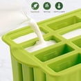 thumbnail image 2 of Moldes para paletas, 12 piezas de moldes para paletas de silicona, moldes para hacer paletas sin BPA de fácil liberación, moldes para paletas de hielo, paletas caseras, 2 of 5